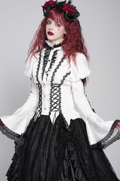 Chemise gothique à laçage et manches princesse