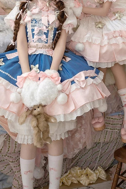 Completo da abito Lolita rosa «Good Morning»