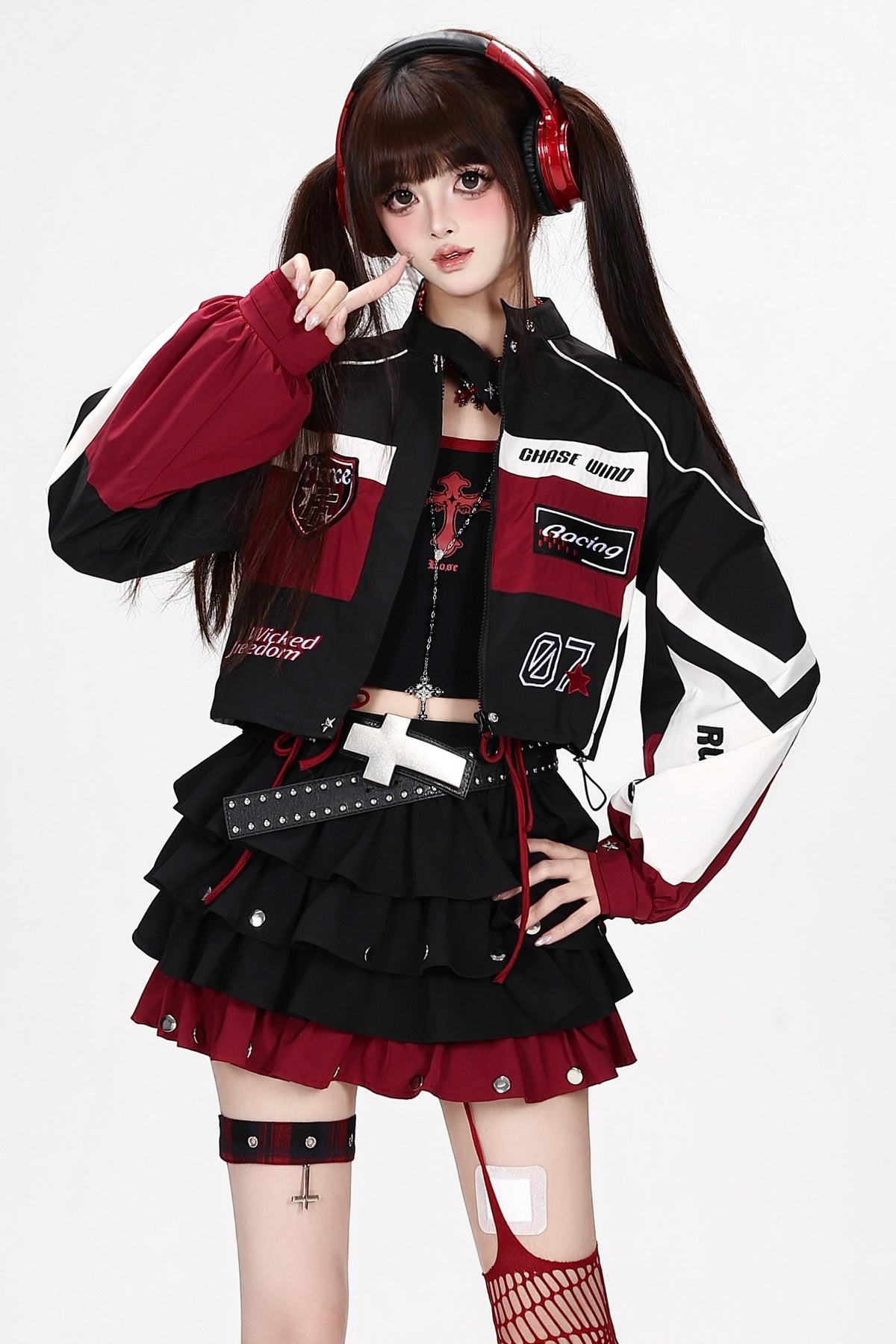 American Style Embroidered Short Jacket and Skirt Set-Up
