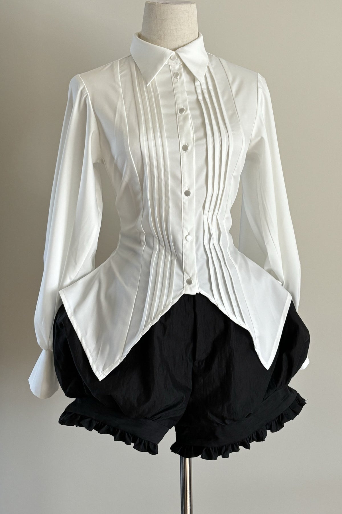 Gothic Ruffle Collar Long-Sleeved Shirt