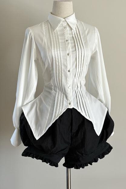 Gothic Ruffle Collar Long-Sleeved Shirt