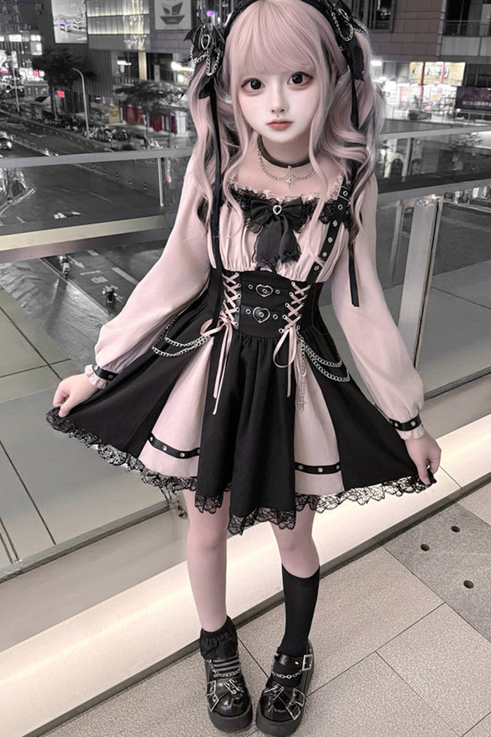 Heart Lock Long Sleeve Dress