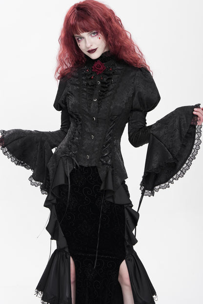 Chemise gothique à laçage et manches princesse
