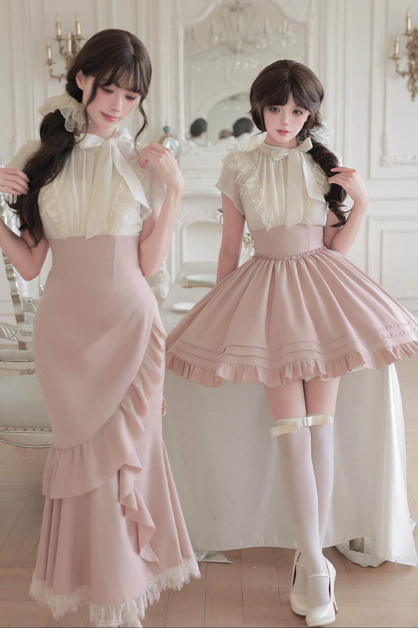 Blush Corset Ruffle Dress