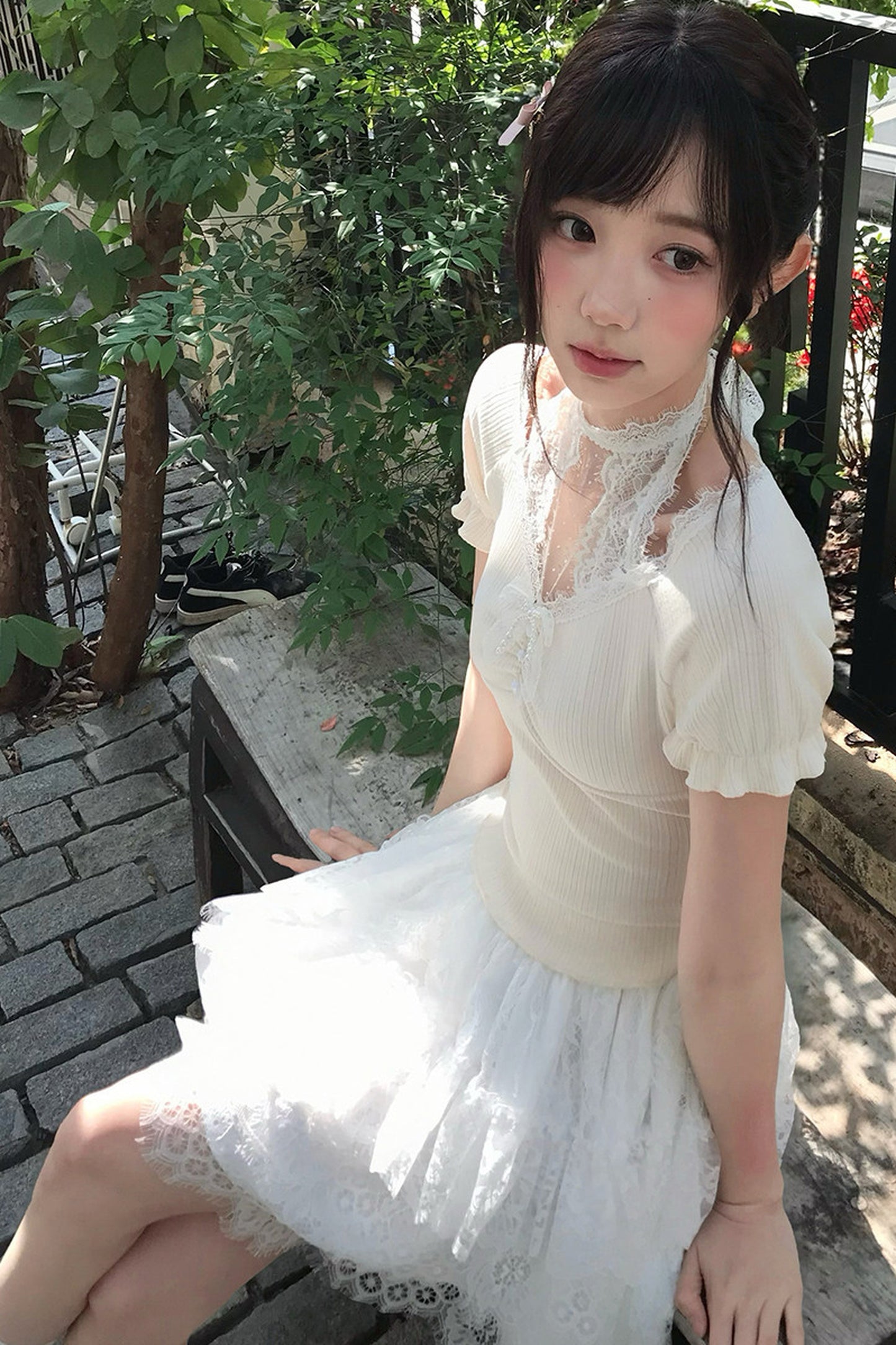 Dolly Lace Choker Top + Skirt