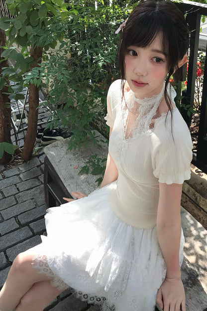 Dolly Lace Choker Top + Skirt