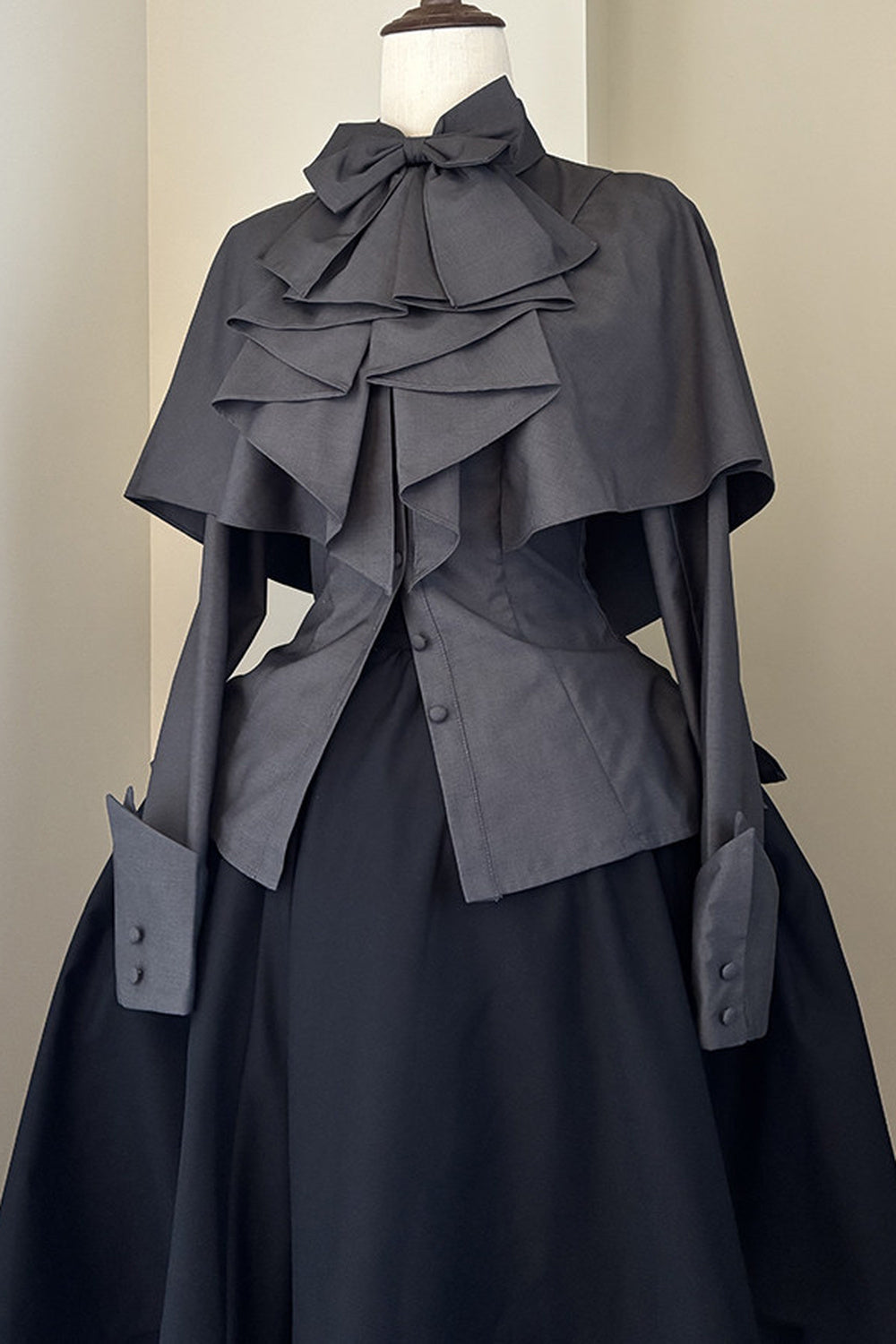Gothic Long-Sleeved Shawl Shirt