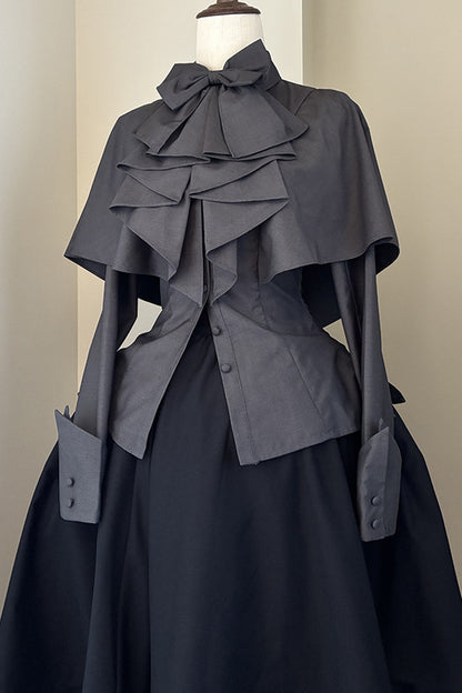 Gothic Long-Sleeved Shawl Shirt
