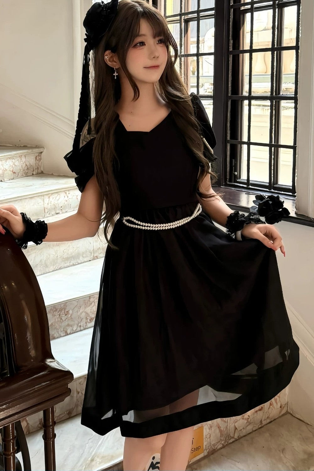 Camellia Black Dress
