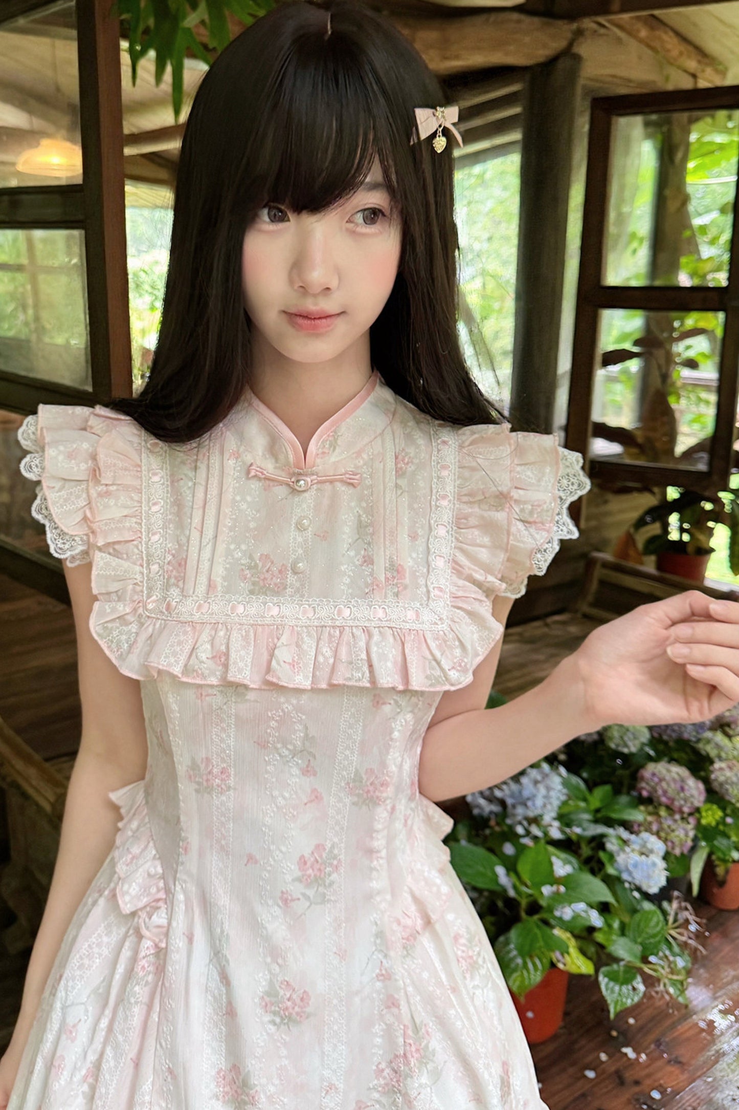 フラワーレースプリンセスチャイナワンピース
