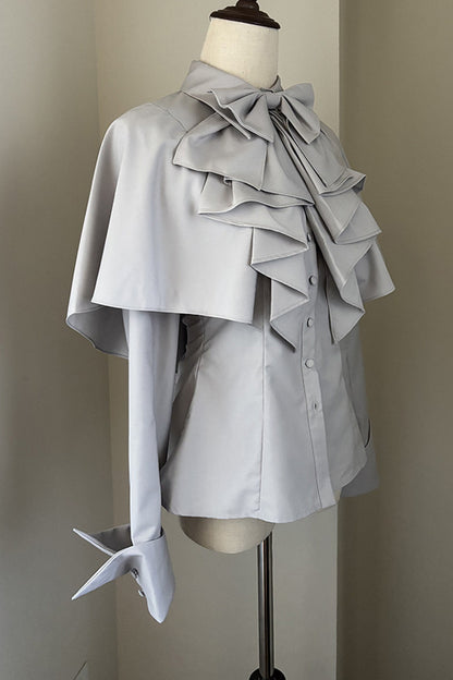 Gothic Long-Sleeved Shawl Shirt