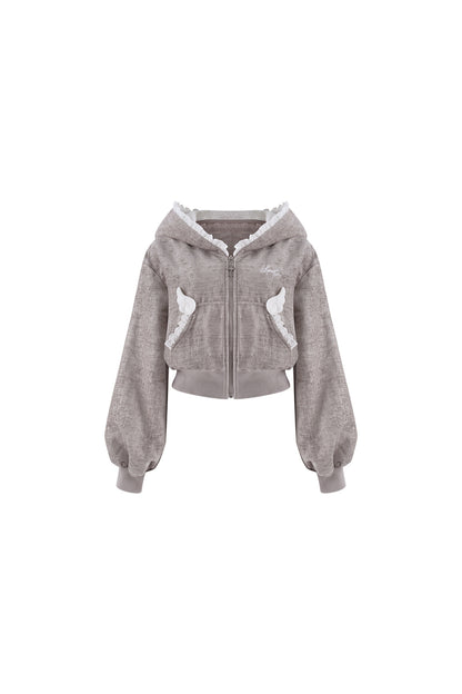 Gray Cat Ear Jacket with Tiered Cake Skirt Set-Up