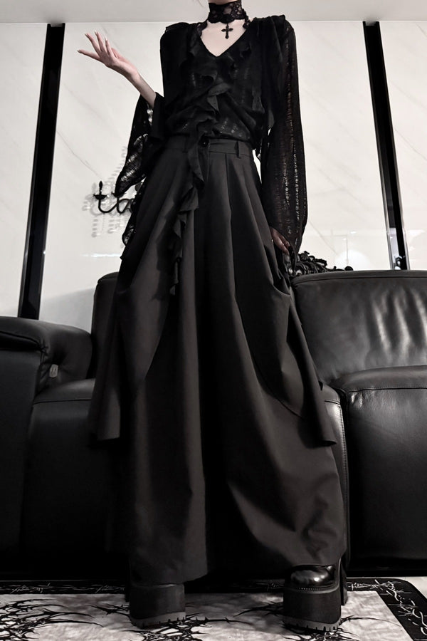 High-Waisted Wide-Leg Skirt Set