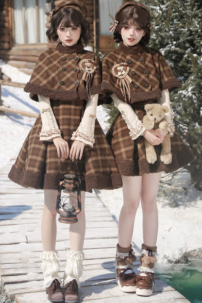 Cape Sweater Dress Skirt Set-Up