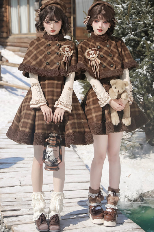 Cape Sweater Dress Skirt Set-Up