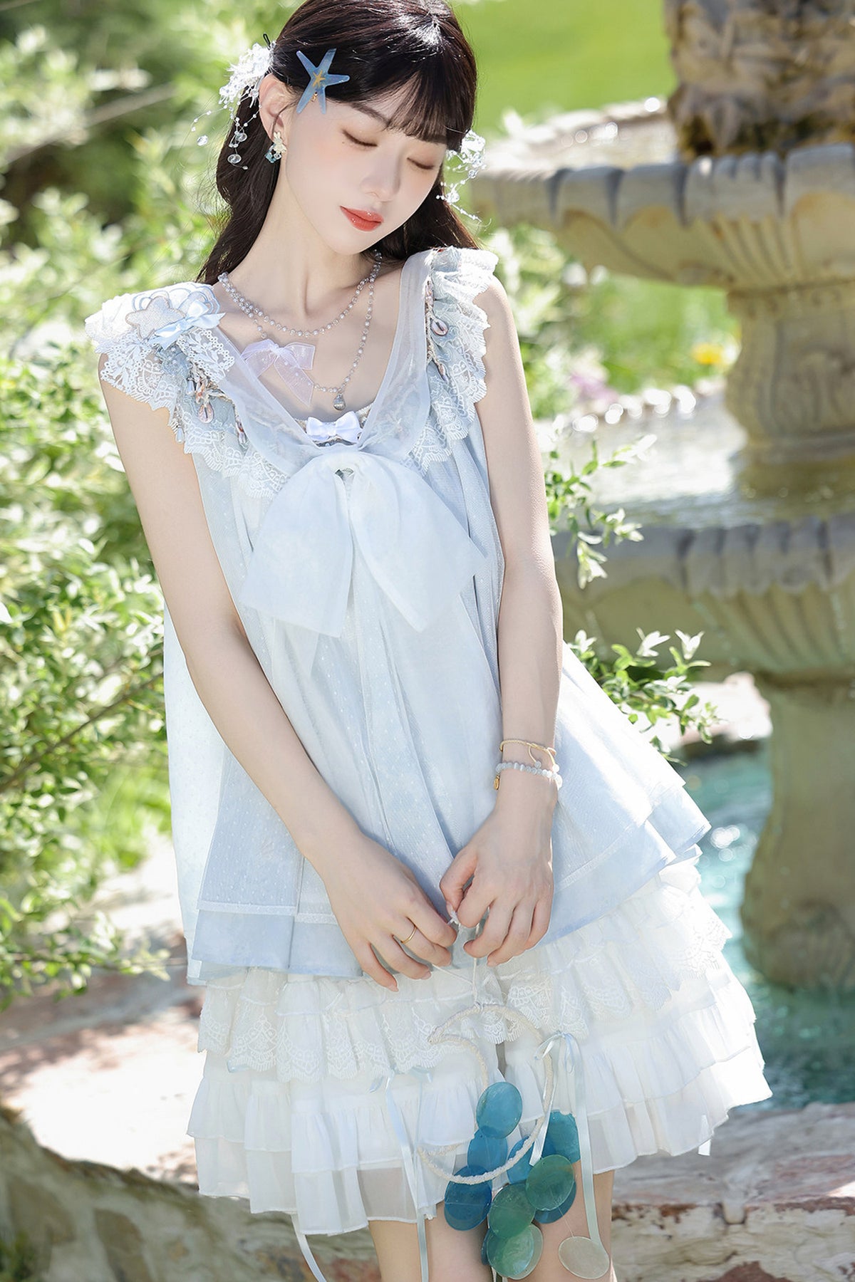 Aqua Coastal Han Element Top and Skirt Set