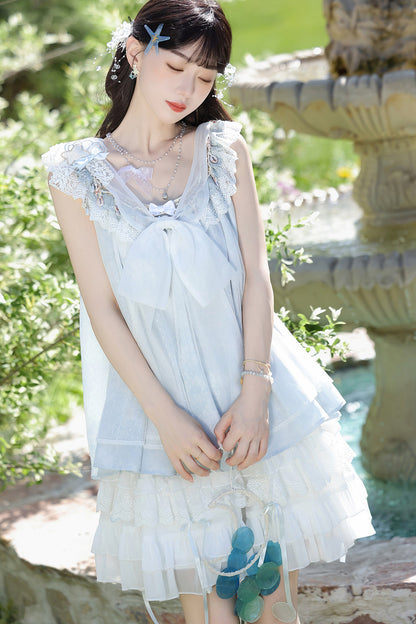 Aqua Coastal Han Element Top and Skirt Set