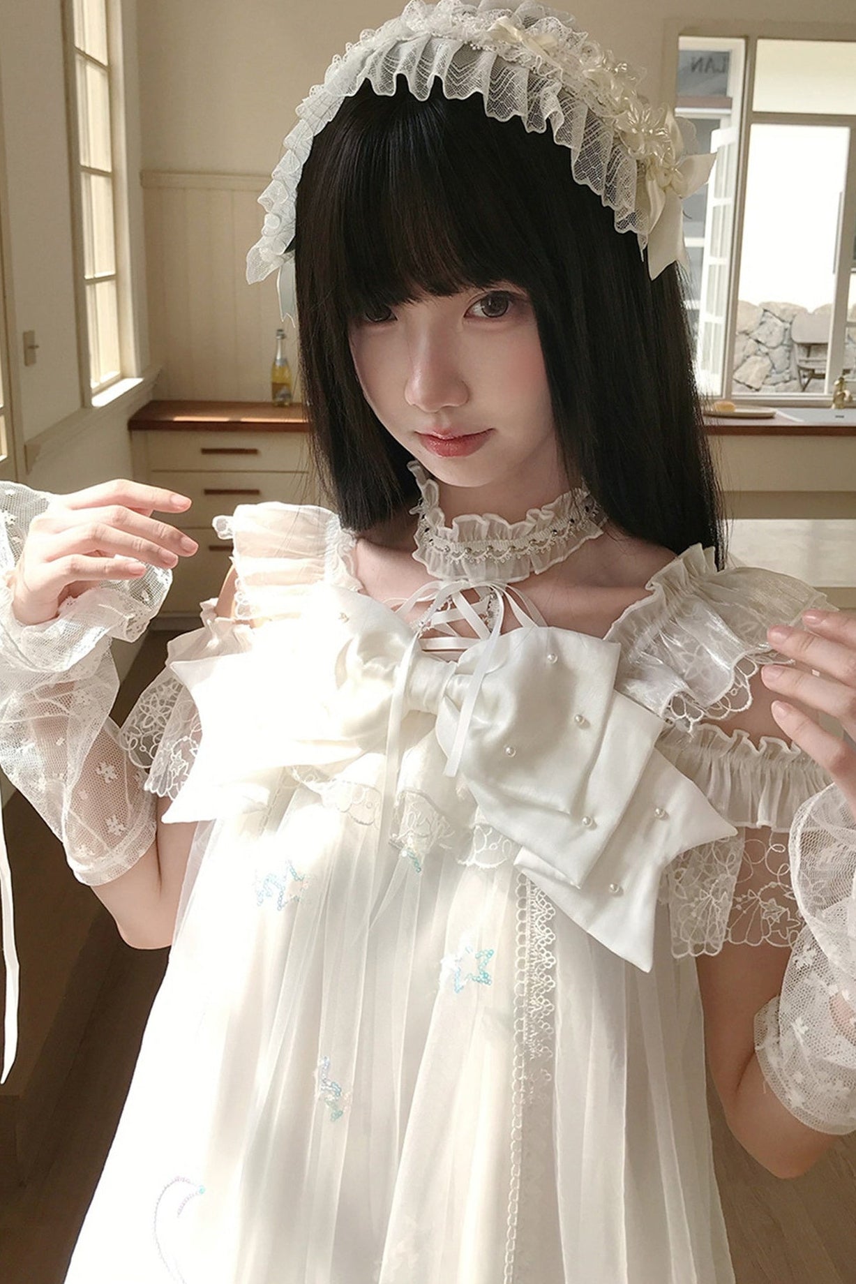 お姫様レースのドーリーワンピース
