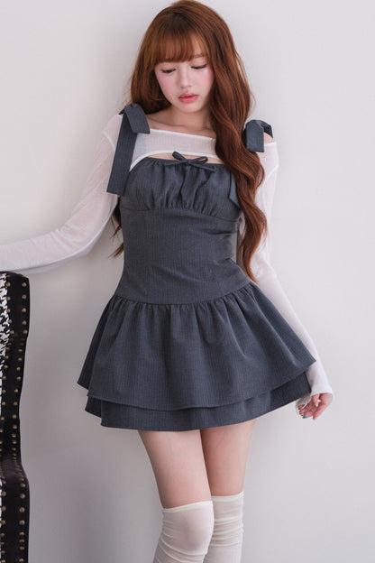 [Producto en preventa] Vestido de rayas con cárdigan