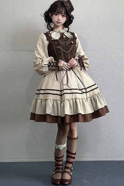 Gerüschtes Two-Way-Kleid mit Accessoire-Set