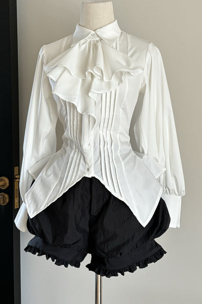 Gothic Ruffle Collar Long-Sleeved Shirt