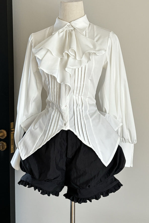 Gothic Ruffle Collar Long-Sleeved Shirt