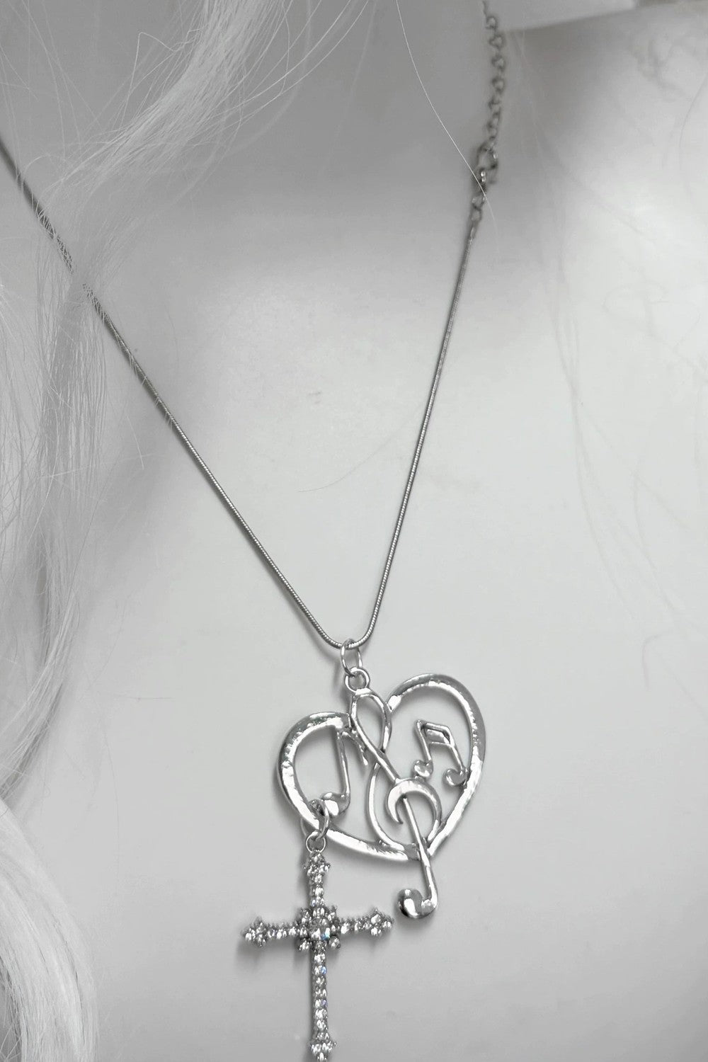 Heart Cross Bijou Necklace