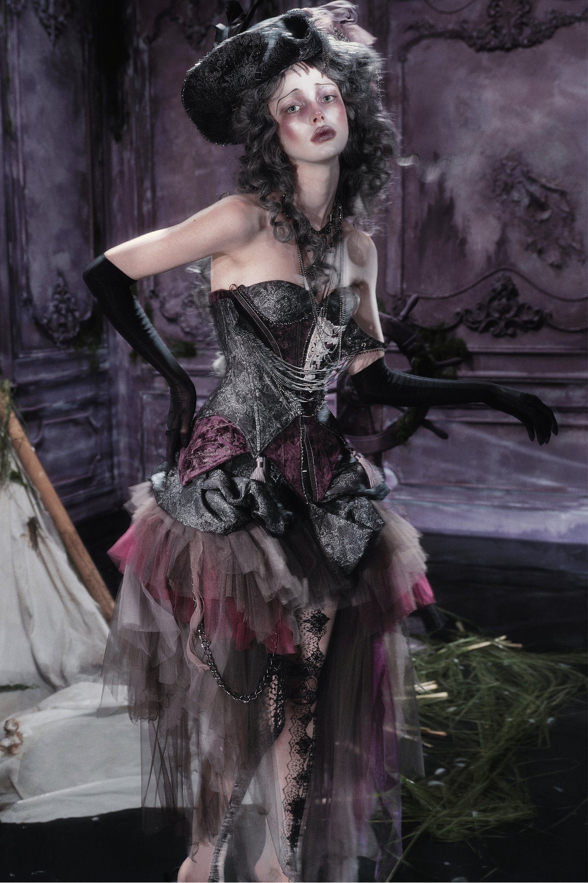 Gothic Purple Corset Dress
