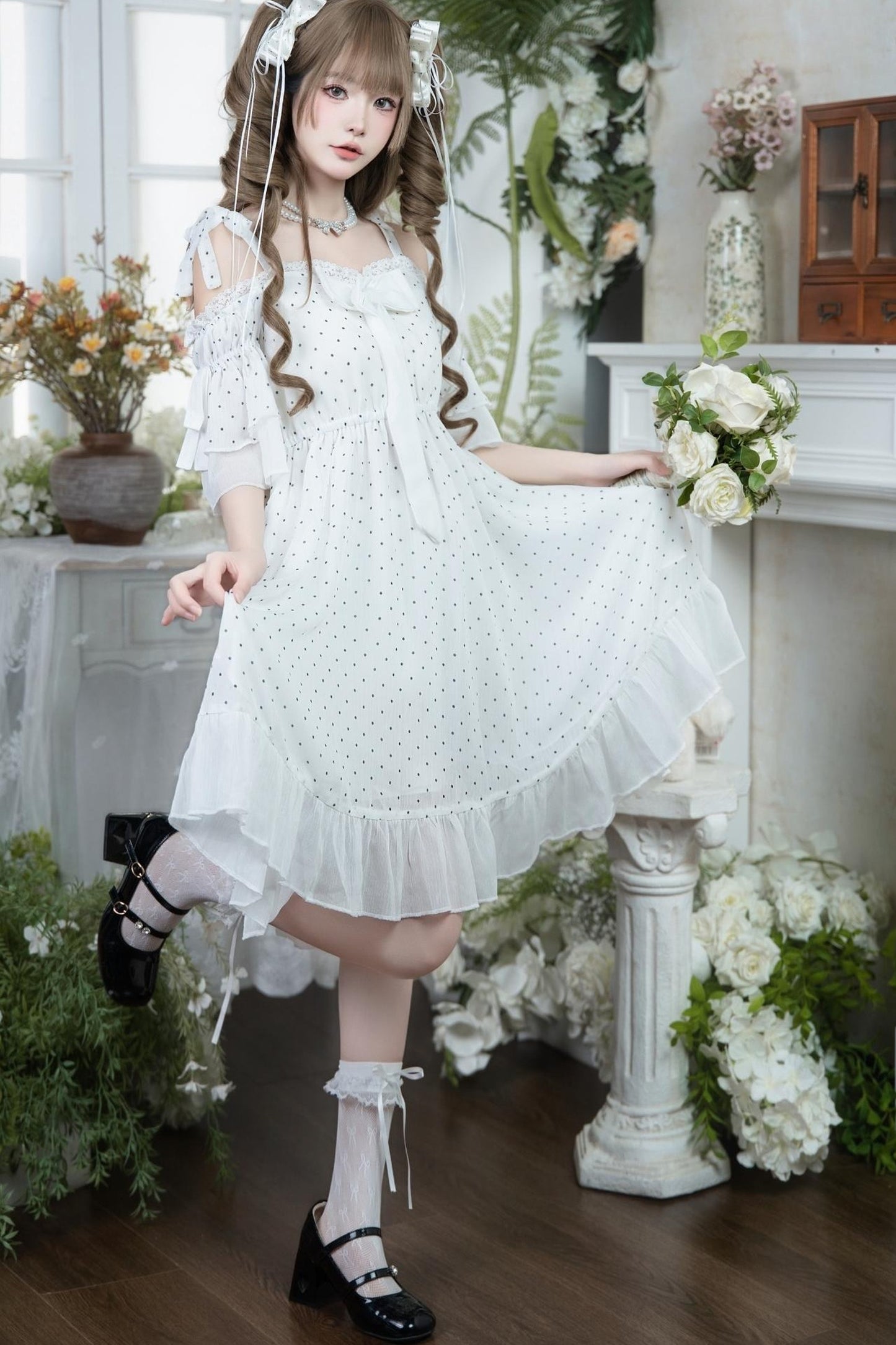 Iris Polka Dot Lace Dress