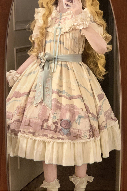 Teddy Bear Print Doll Lolita Dress