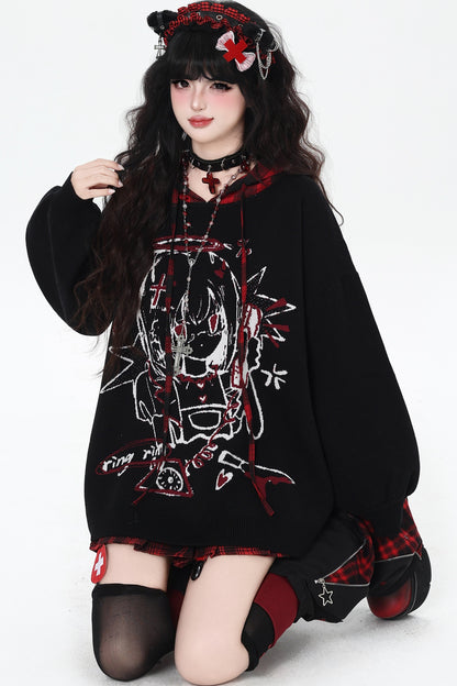 Punk-Puppen-Oversize-Hoodie