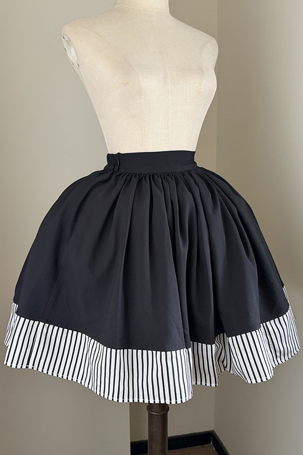 Gothic Striped Contrast Skirt