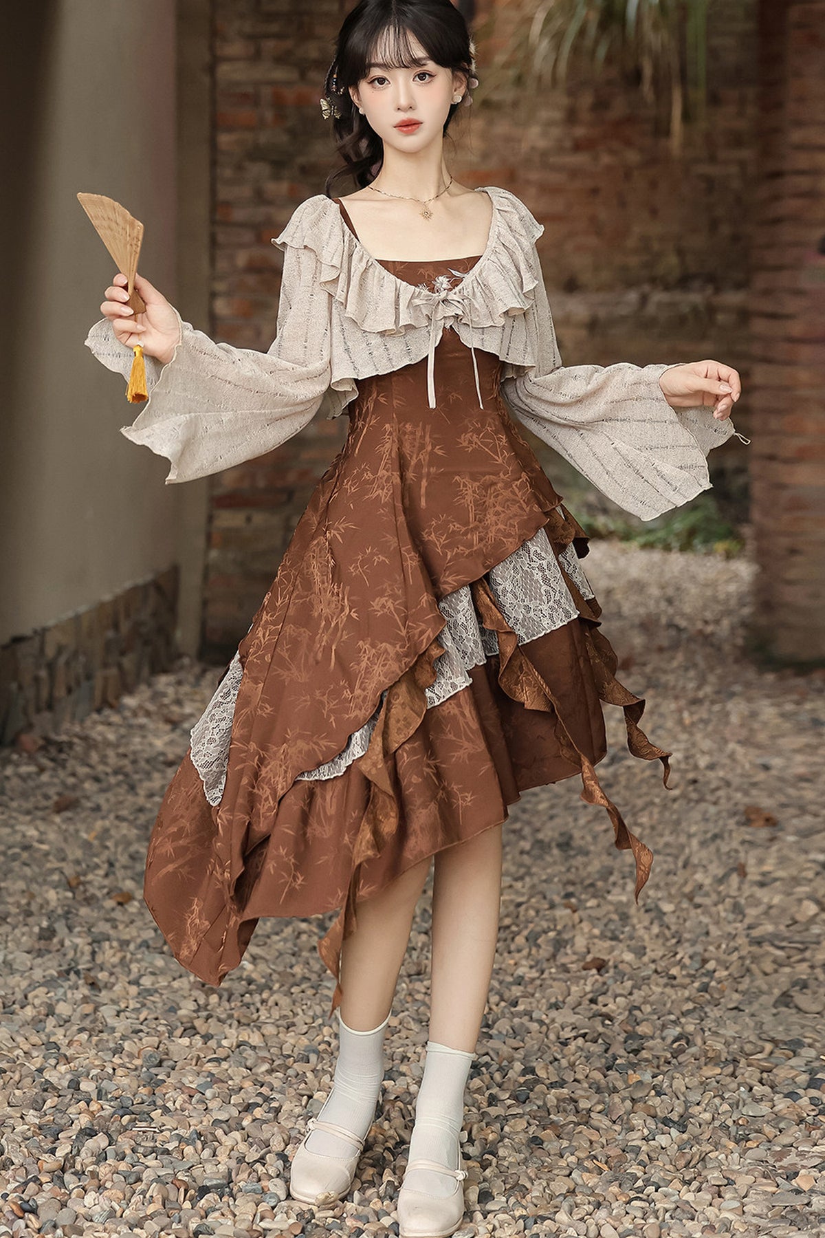 Dune Traveler Asymmetric Retro Dress Set