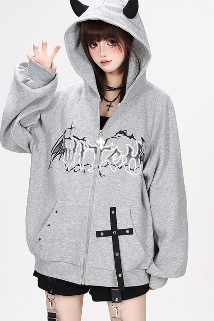 Devil Horn 哥德織帶連帽夾克