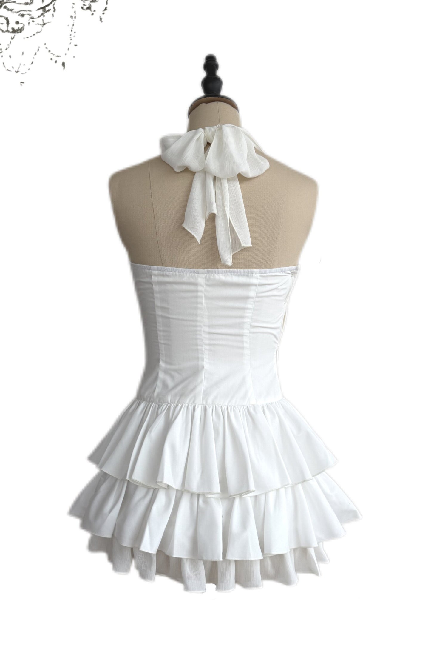 Gothic Bow Strapless Dress+Accessory