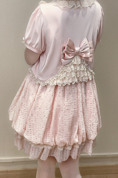[Pre-order Deadline: May 29] Romantic Fairy Pink Lace Ribbon Cardigan