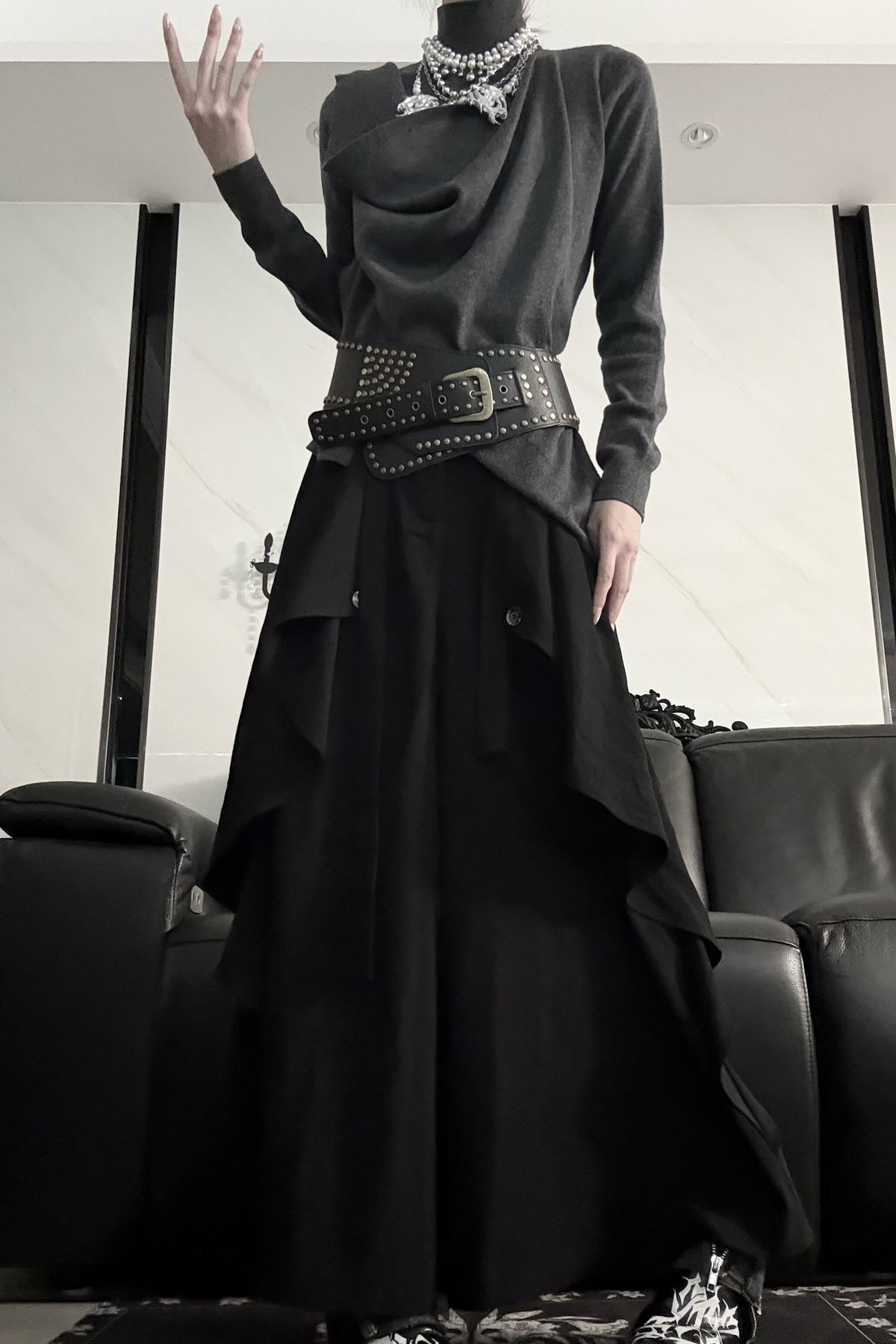 Cowl Neck Base Layer Knit Top