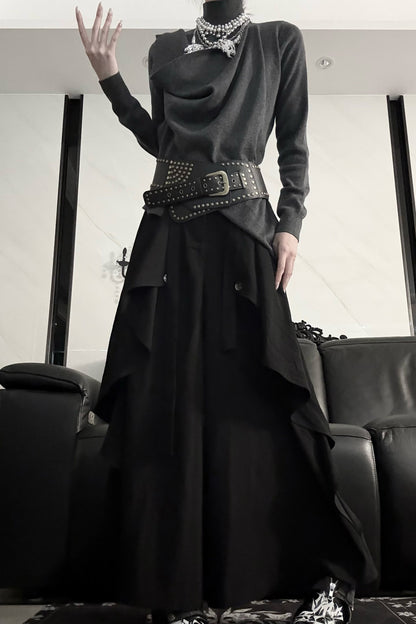 Cowl Neck Base Layer Knit Top