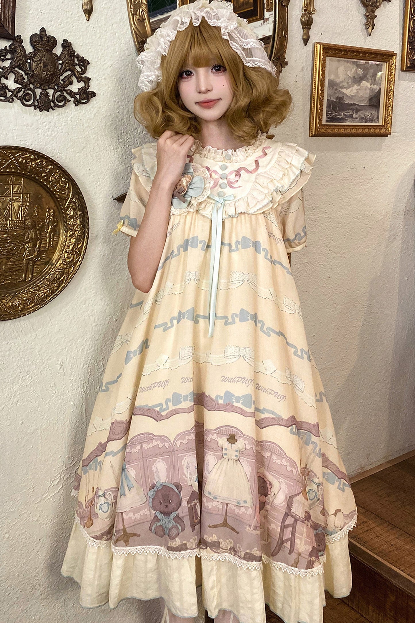 Teddy Bear Print Doll Lolita Dress