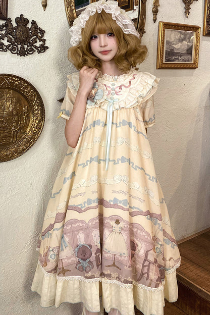 Teddy Bear Print Doll Lolita Dress