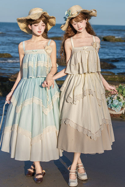 Twin Camisole And Irregular Hem Skirt Set-Up