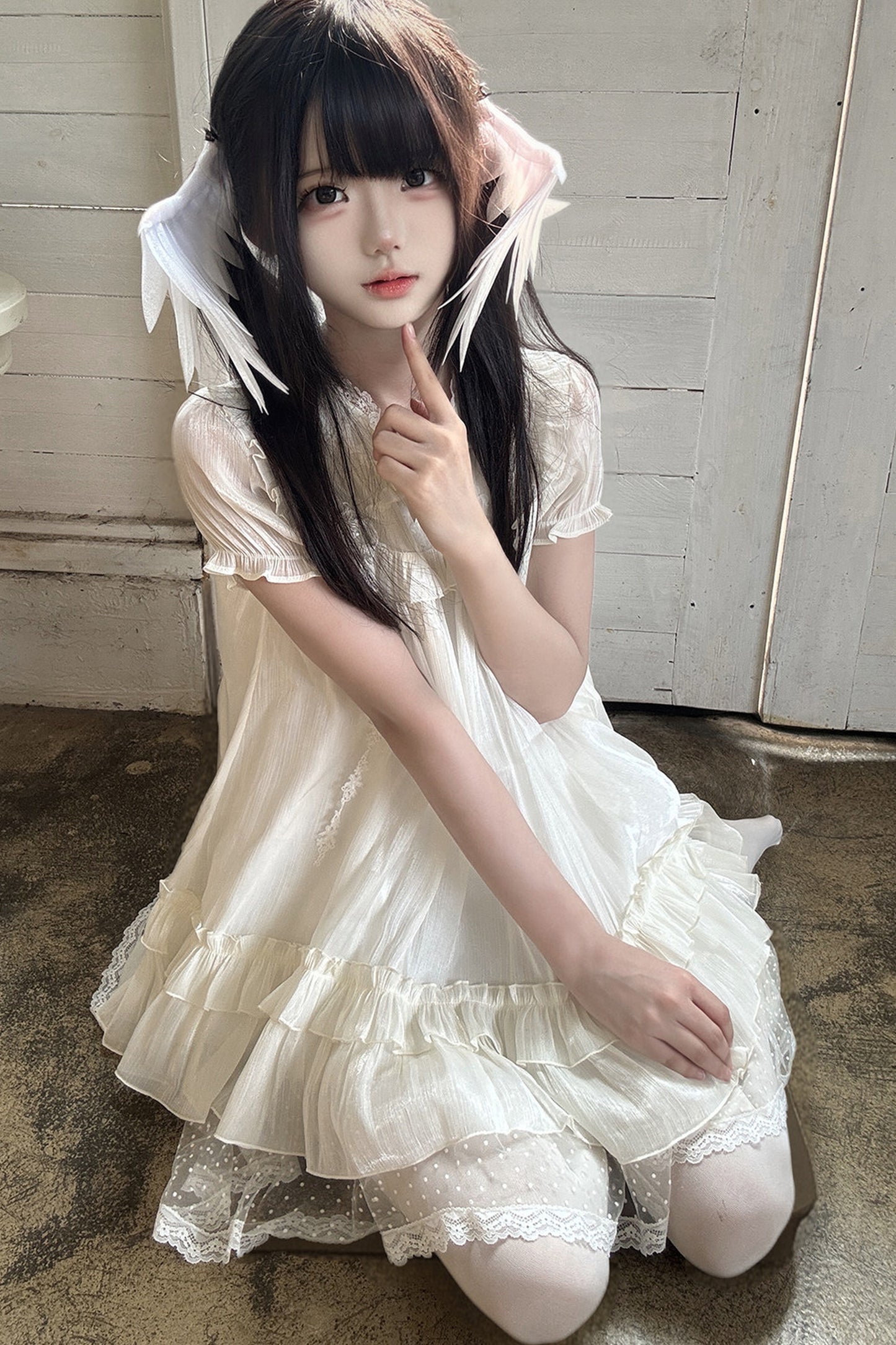 儚げ天使のレースドールワンピース