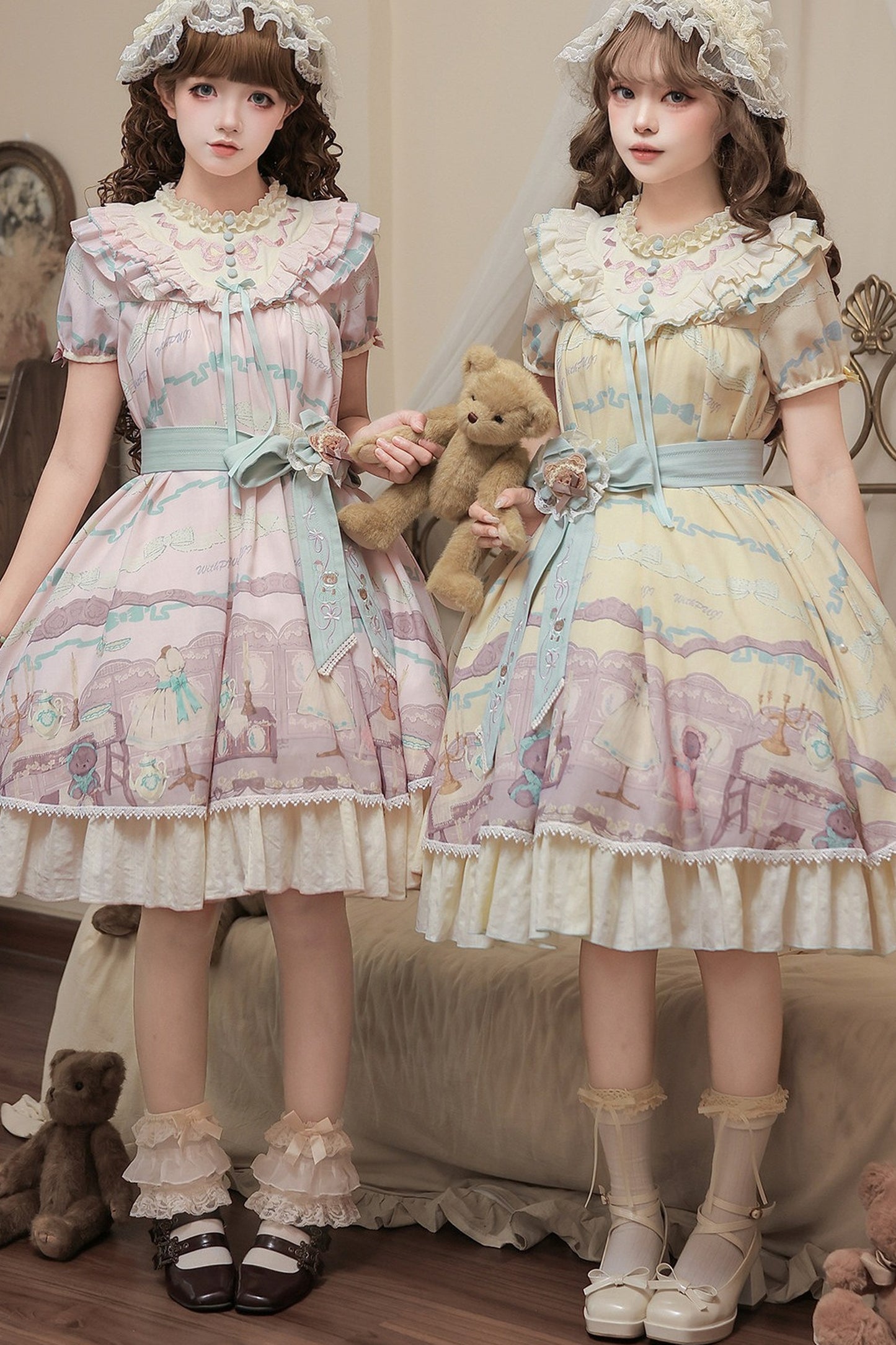 Teddy Bear Print Doll Lolita Dress