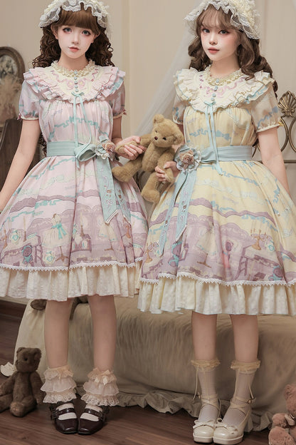 Teddy Bear Print Doll Lolita Dress