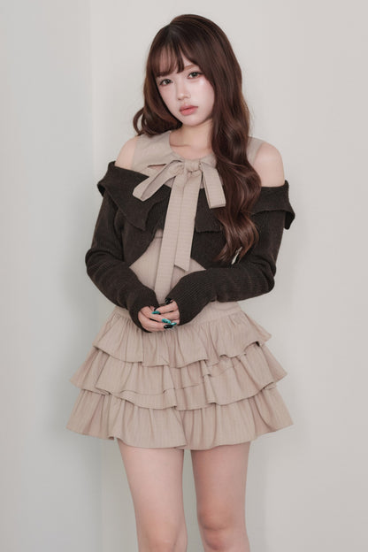Multi-Layered Knit Top and Dress Set