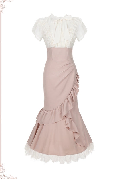 Blush Corset Ruffle Dress