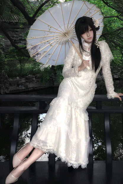 Embroidered Fishtail Qipao Dress