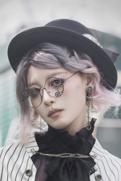 Steampunk Feather Gear Bowler Hat