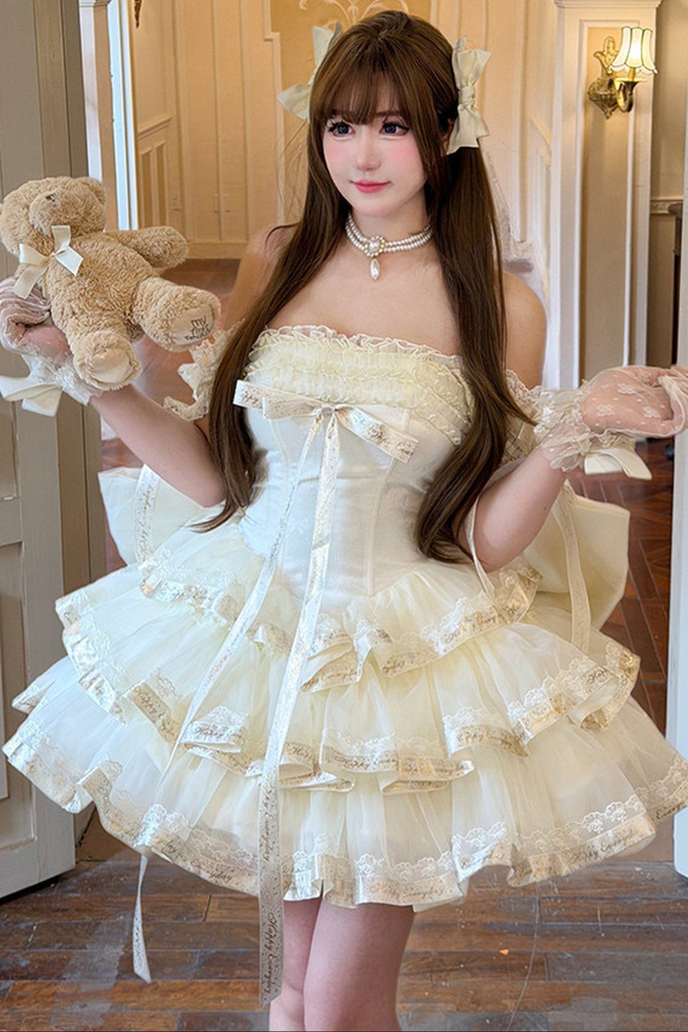 ミルクティーリボンプリンセスドレス