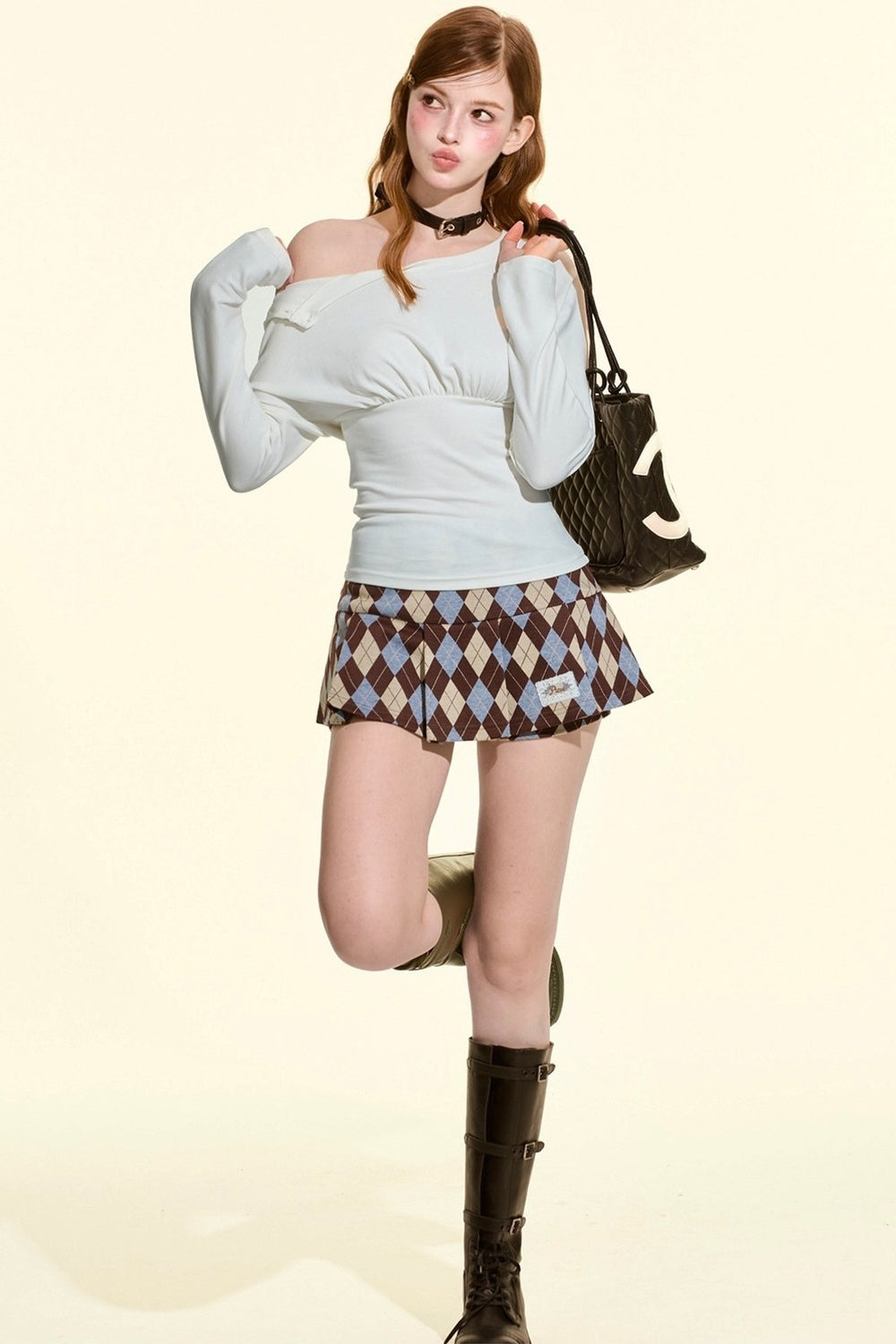 A-Line Plaid Skirt